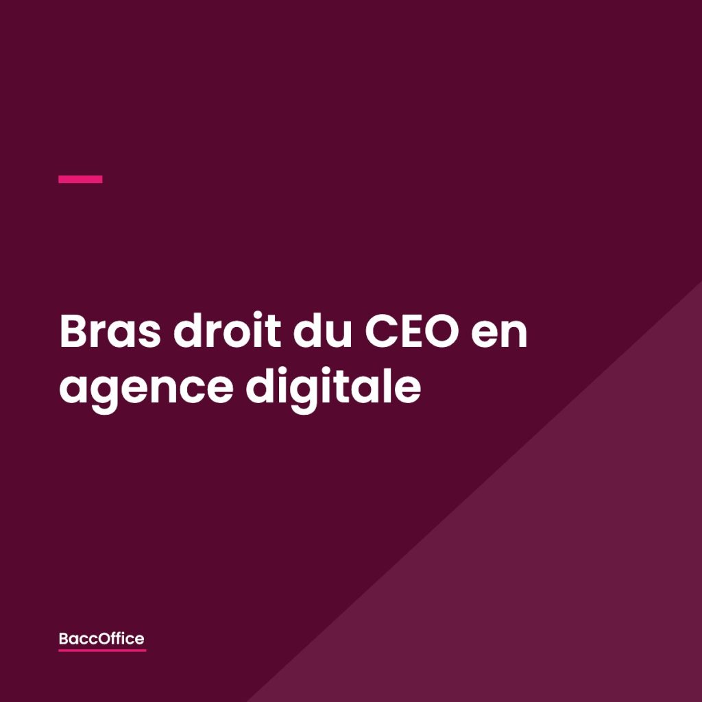Bras droit du CEO en agence digitale